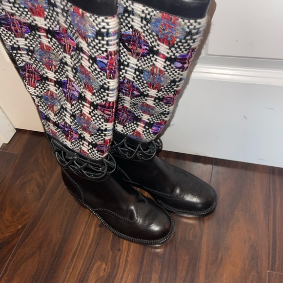 Chanel tall boot quilted tweed - Picture 6 of 12